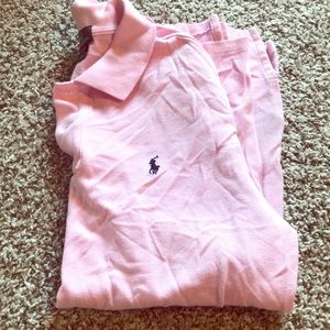 Boys pink Ralph Lauren short sleeve shirt size L